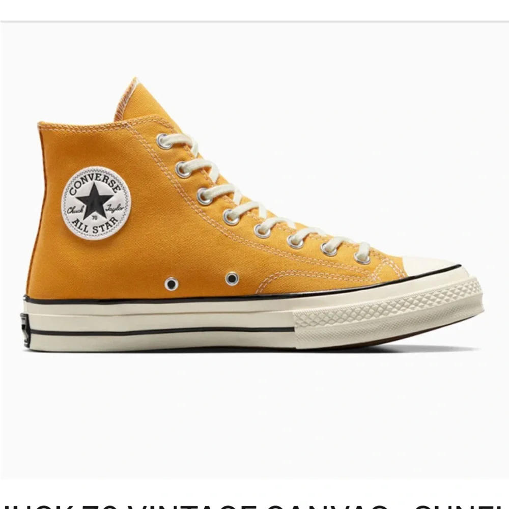 Converse Mustard High-Top Sneakers NWT - Picture 2 of 3